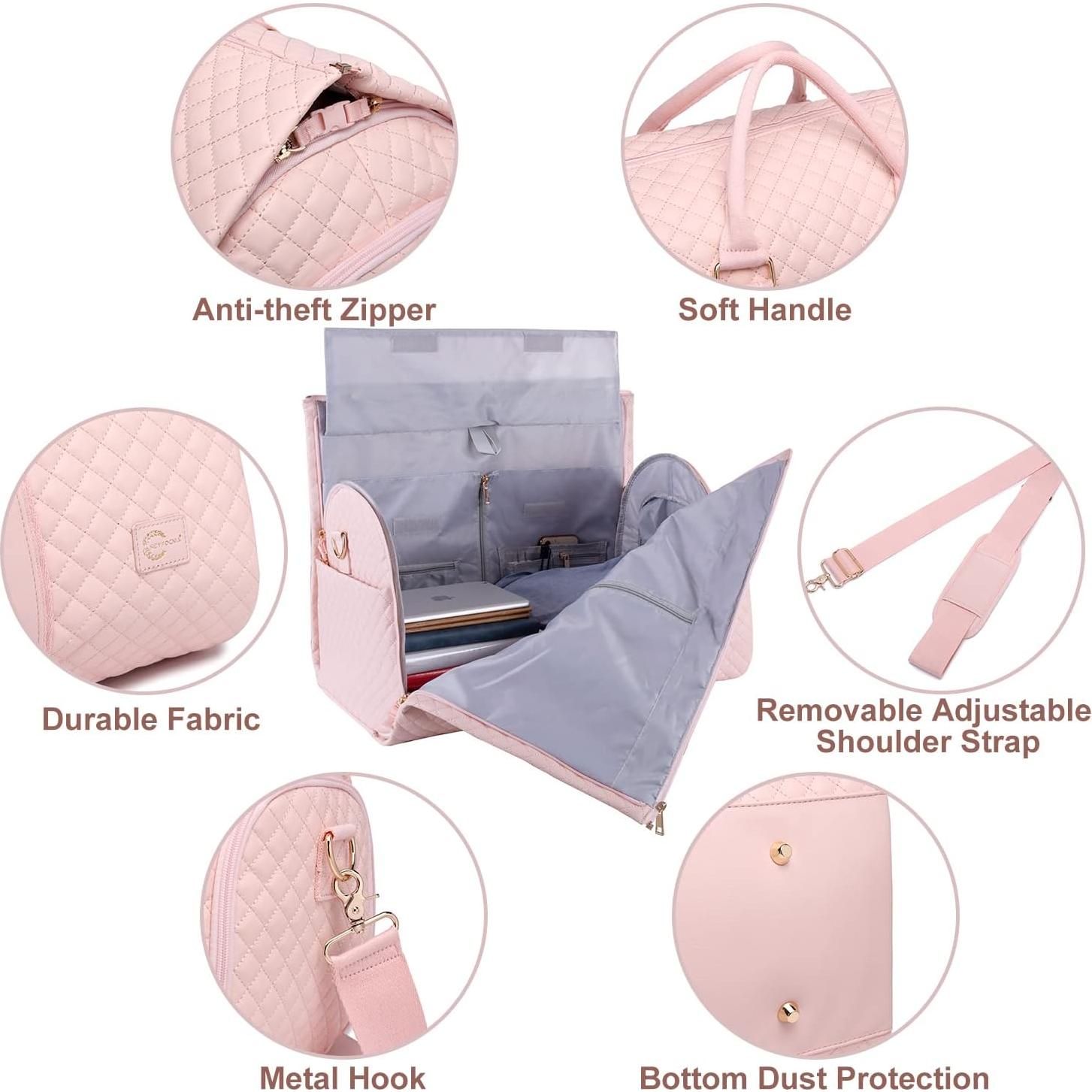 Bolsa de viaje convertible Seyfocnia rosa 45L impermeable