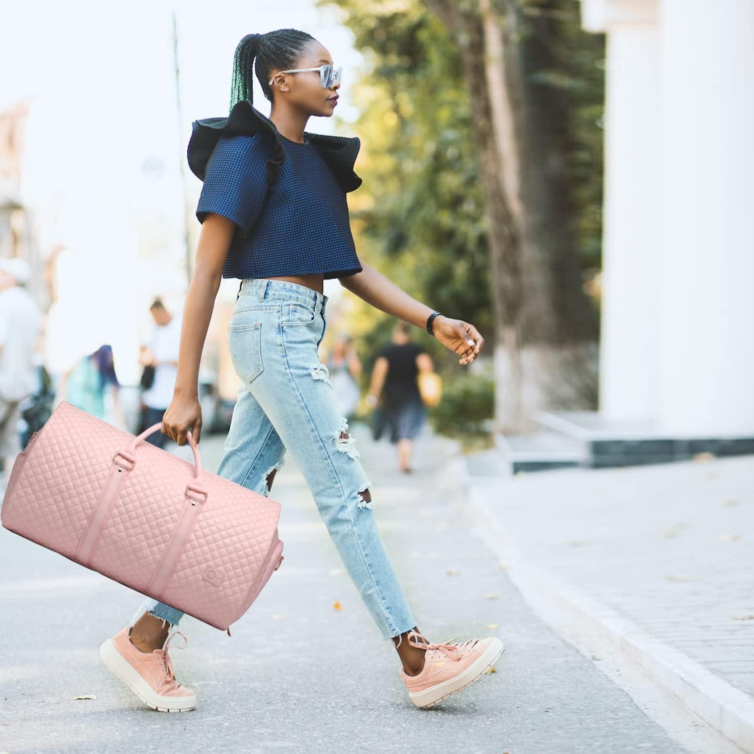 Bolsa de viaje convertible Seyfocnia rosa 45L impermeable