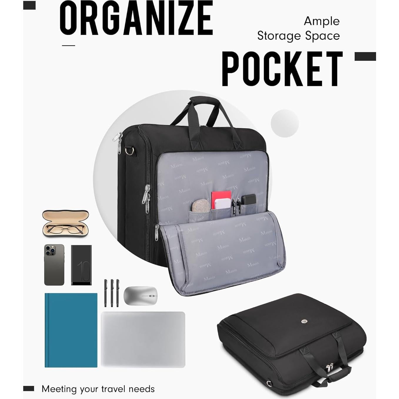 Bolsa de Traje MATEIN Doble Capa para 6 Trajes Negra