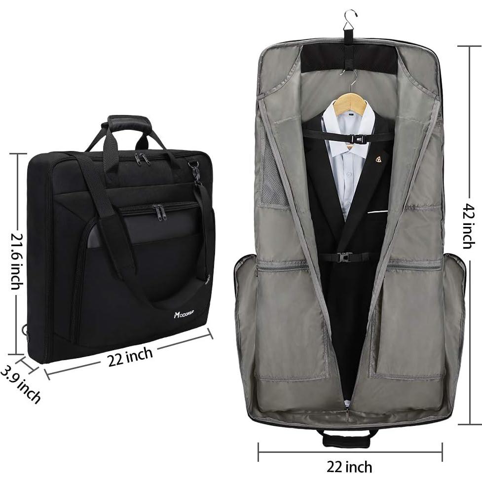 Bolsa de Traje Modoker Negra con Correa de Hombro 106.68x55.88cm