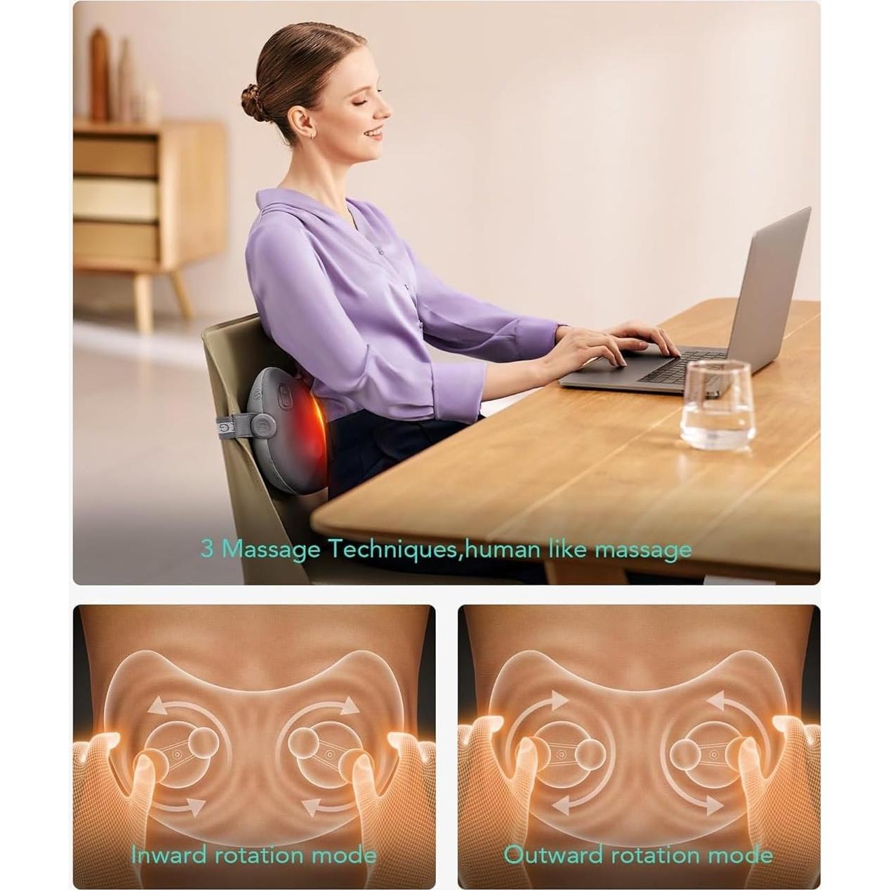 Masajeador de Espalda SKG T1-2 PRO 4D Inalámbrico con Calor