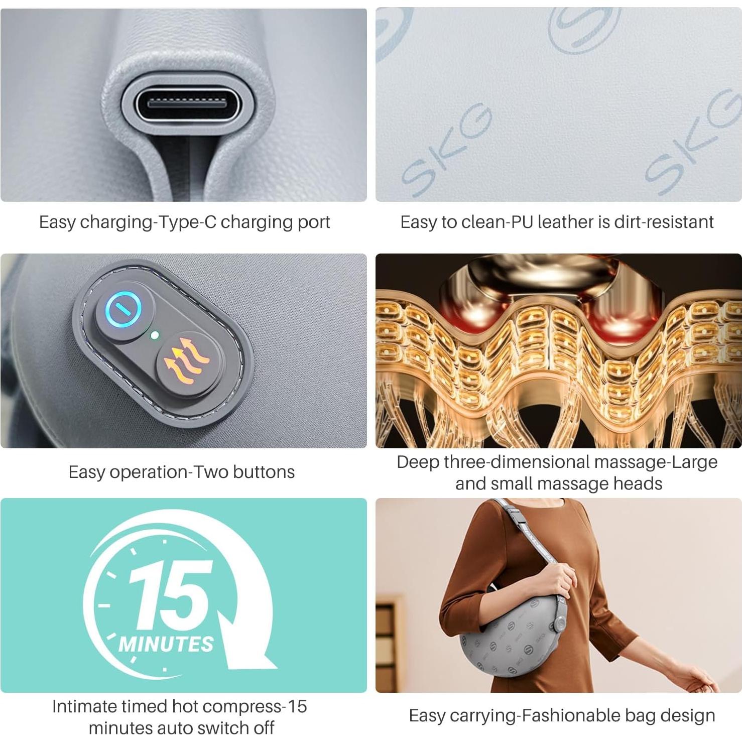 Masajeador de Espalda SKG T1-2 PRO 4D Inalámbrico con Calor