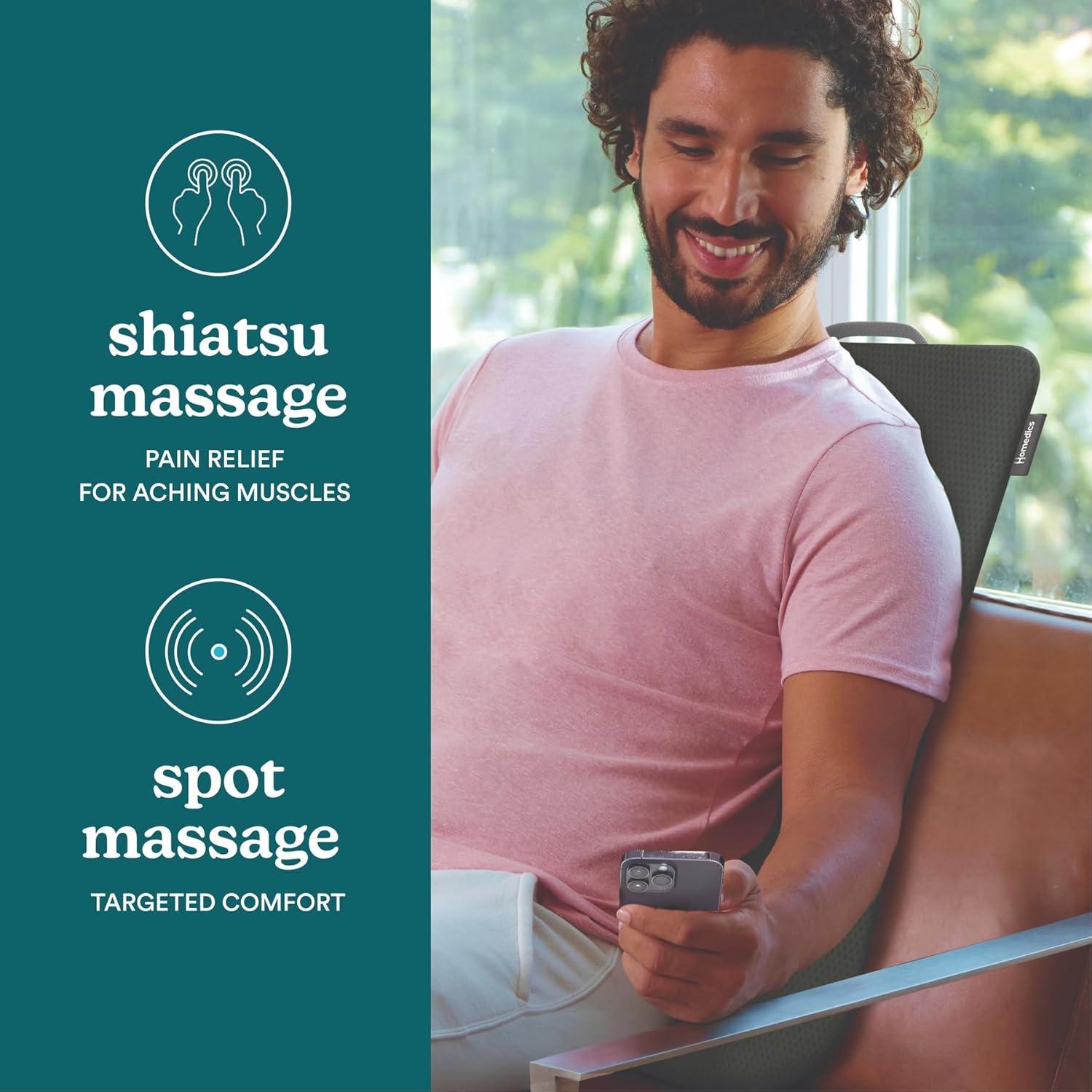 Cojín de Masaje Shiatsu Homedics MCS-112HJ con Calor 75x41cm