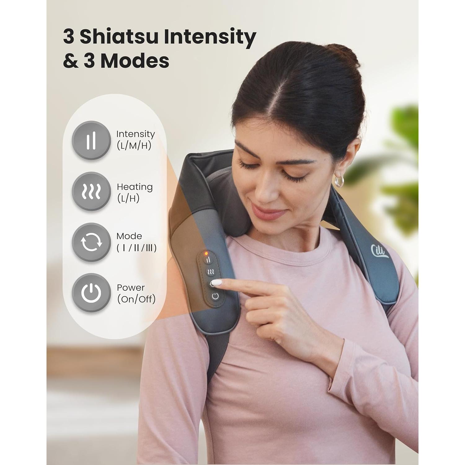 Masajeador de Cuello Inalámbrico CILI CL-6826 con Calor 4D