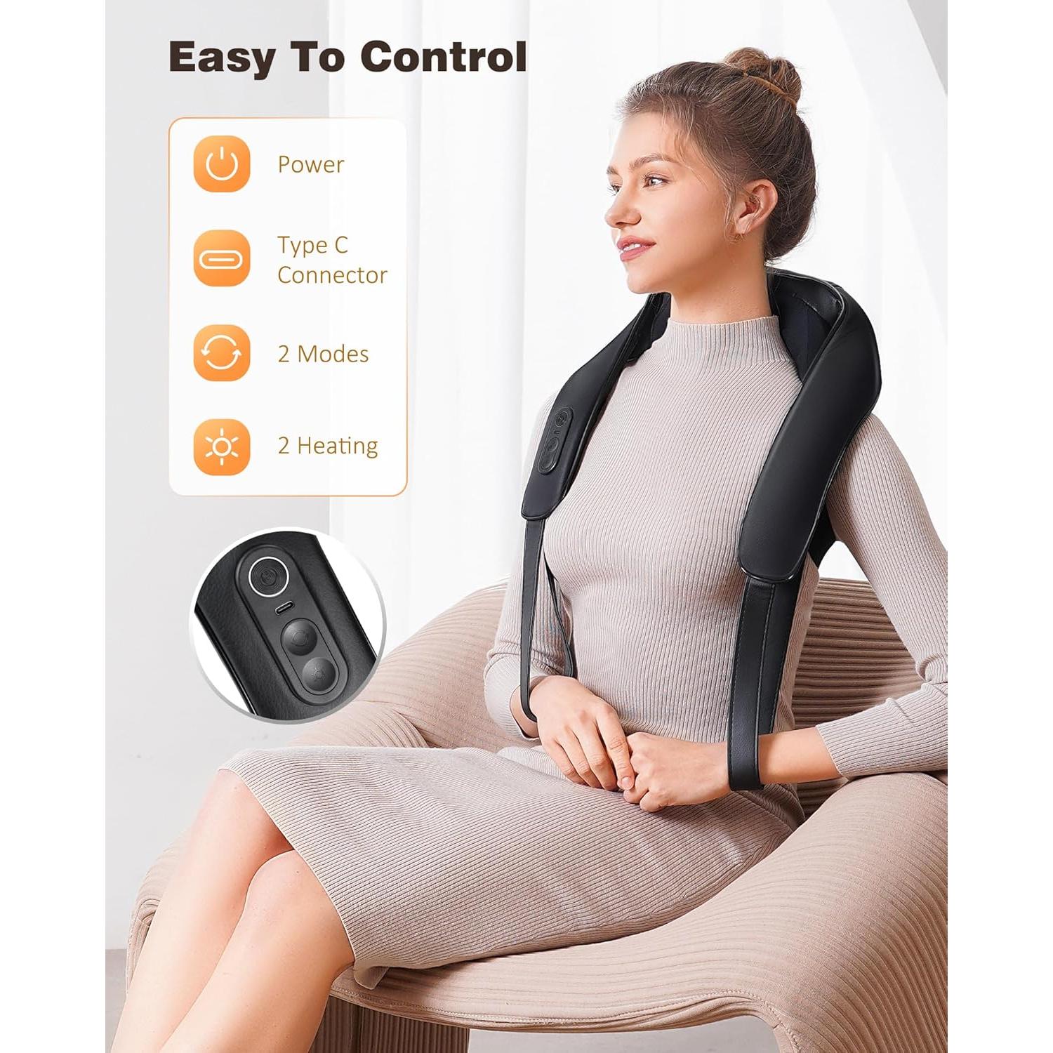 Masajeador de Cuello y Hombros KNQZE KNB1 con Calor 4D