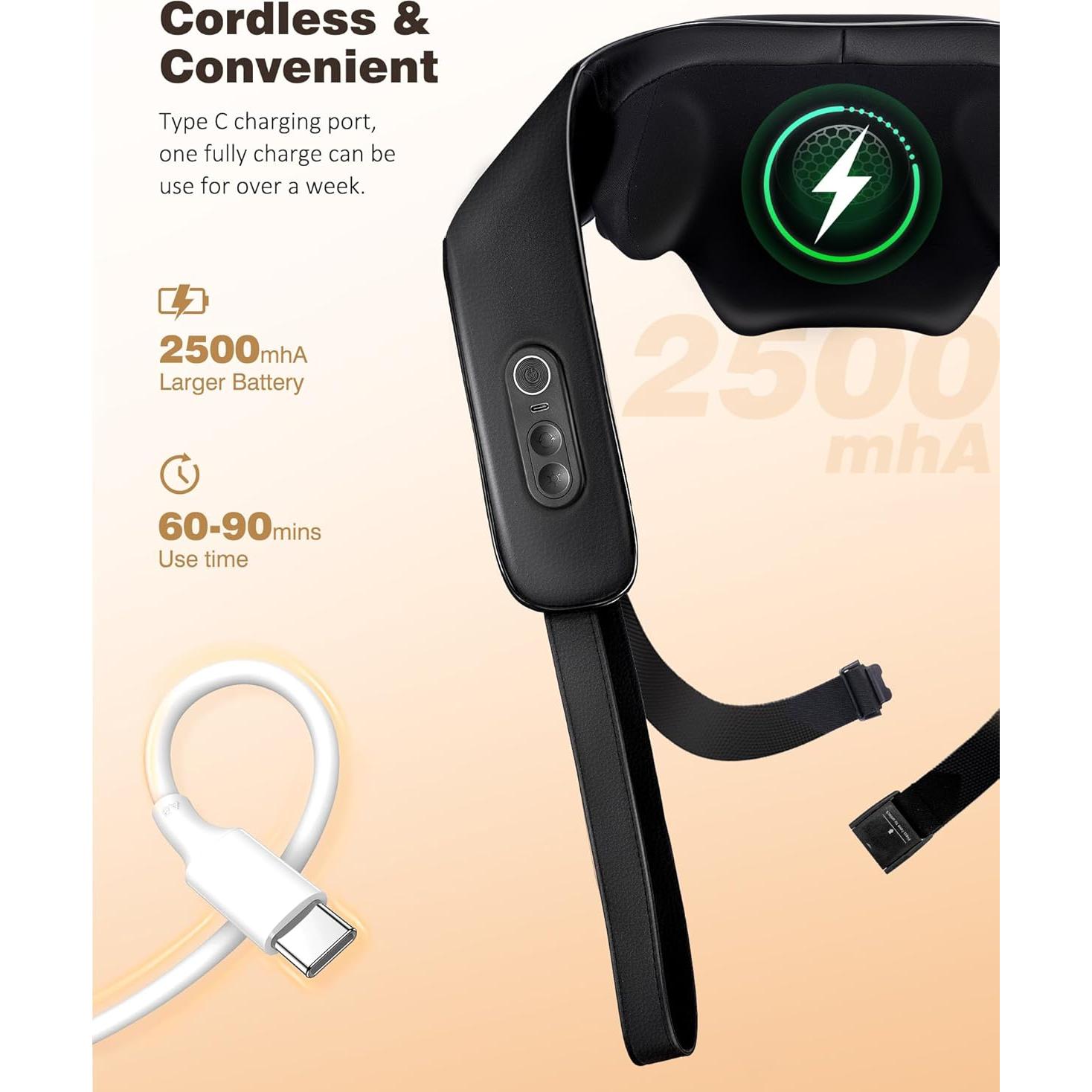 Masajeador de Cuello y Hombros KNQZE KNB1 con Calor 4D