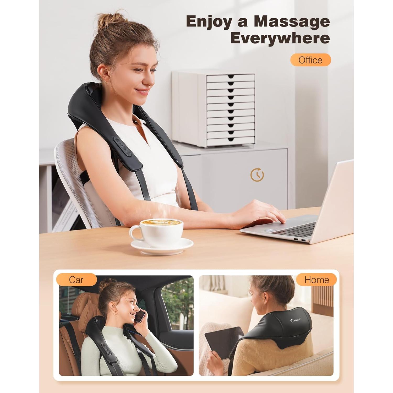 Masajeador de Cuello y Hombros KNQZE KNB1 con Calor 4D
