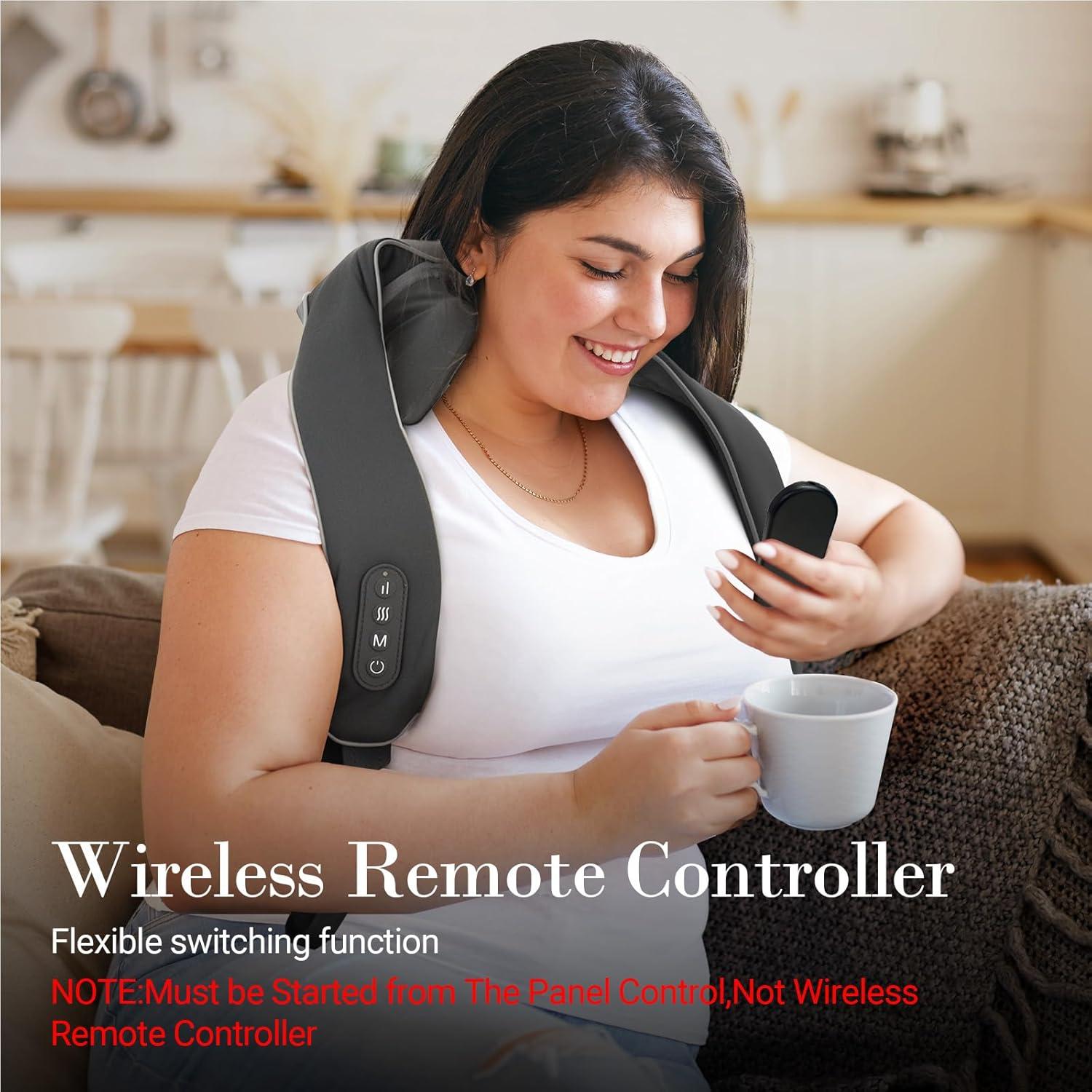 Masajeador de Cuello Shiatsu CuPiLo 6D con Calor y Control Remoto