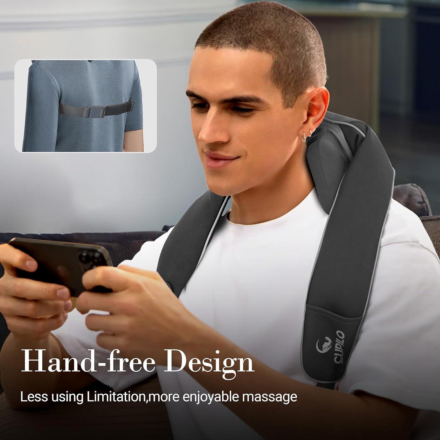 Masajeador de Cuello Shiatsu CuPiLo 6D con Calor y Control Remoto