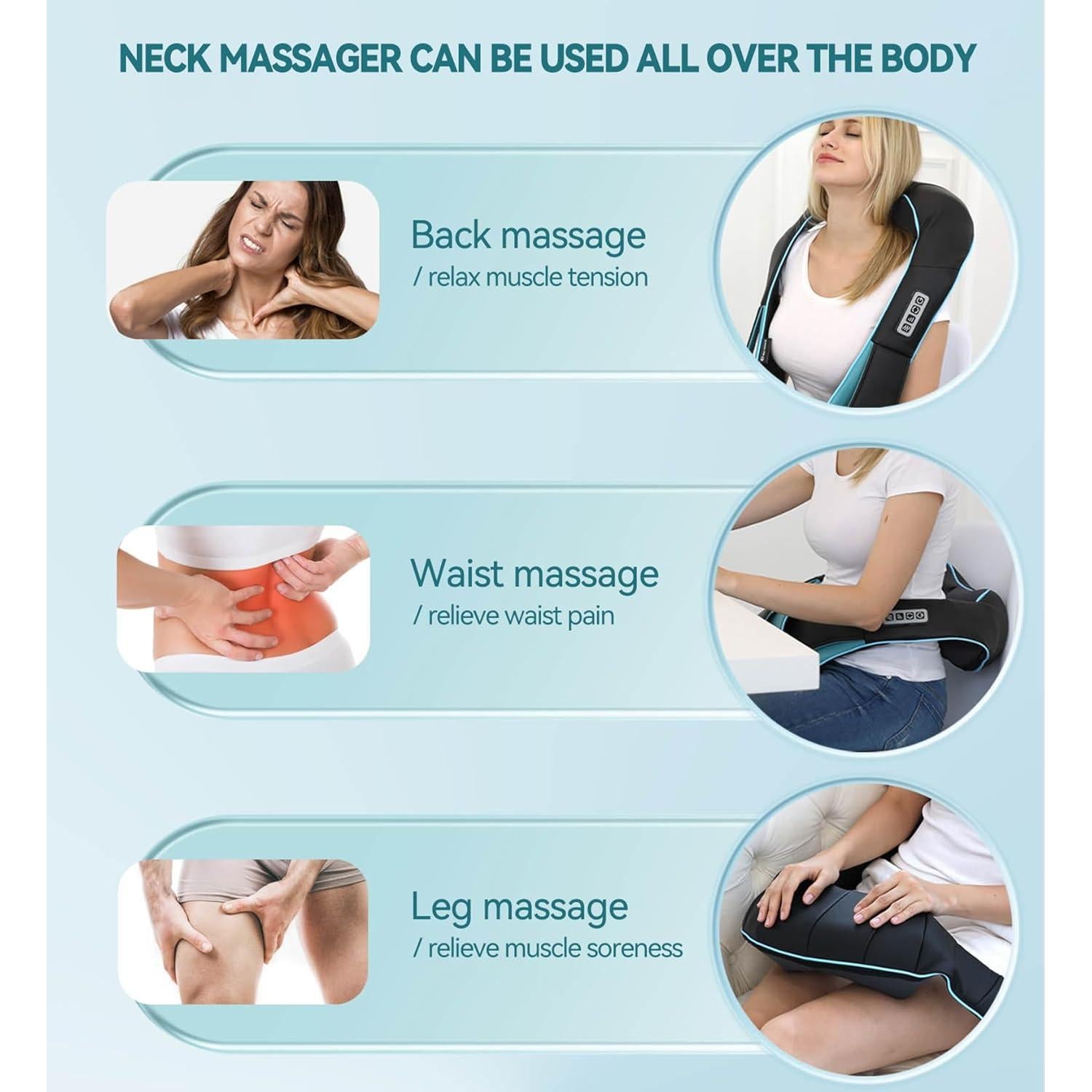 Masajeador Shiatsu Mo Cuishle para Cuello y Espalda con Calor