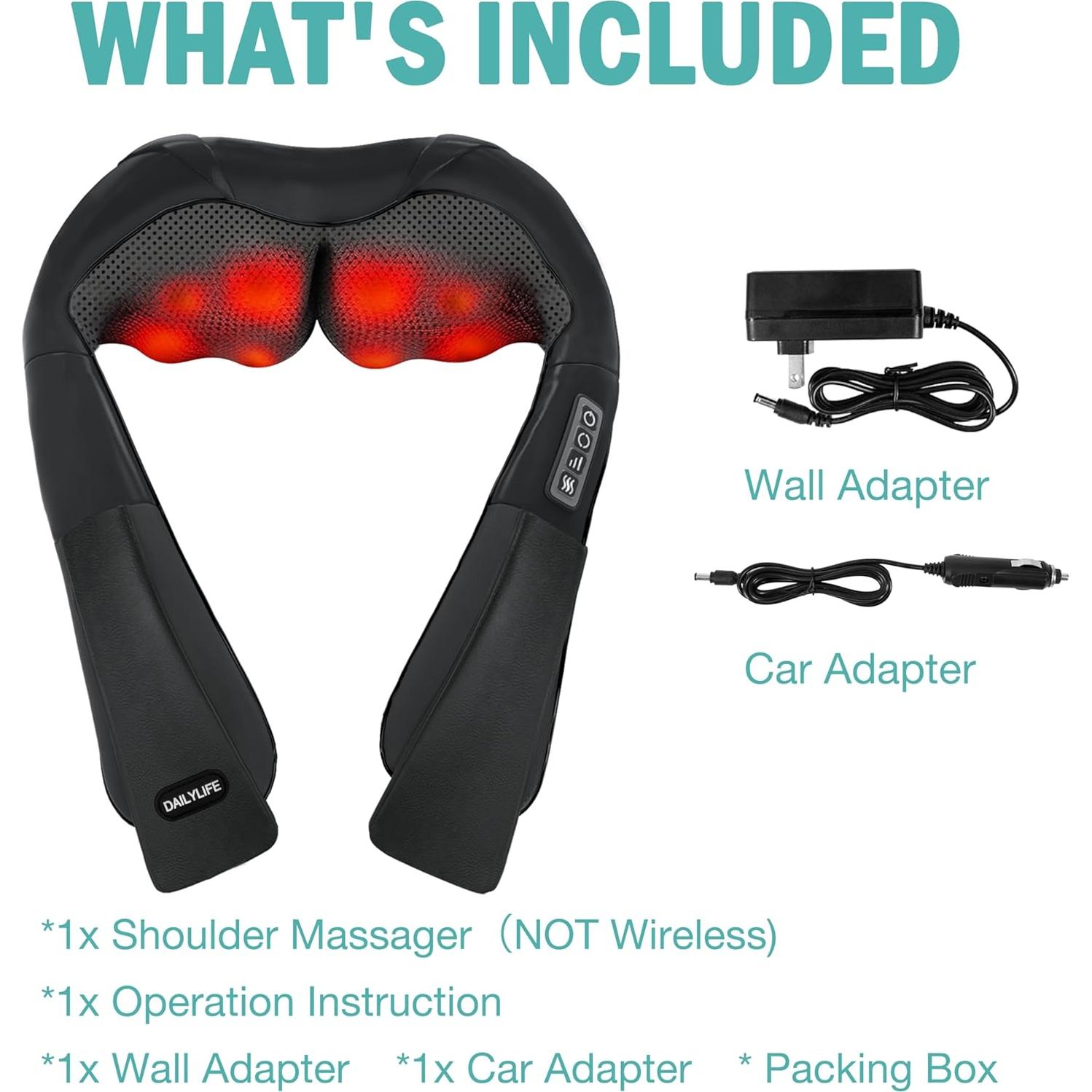 Masajeador de Cuello y Espalda DAILYLIFE Shiatsu con Calor