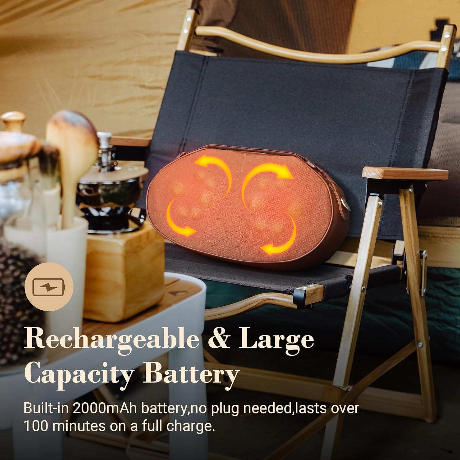 Cojín de Masaje Shiatsu Inalámbrico CuPiLo con Calor 36.4cm