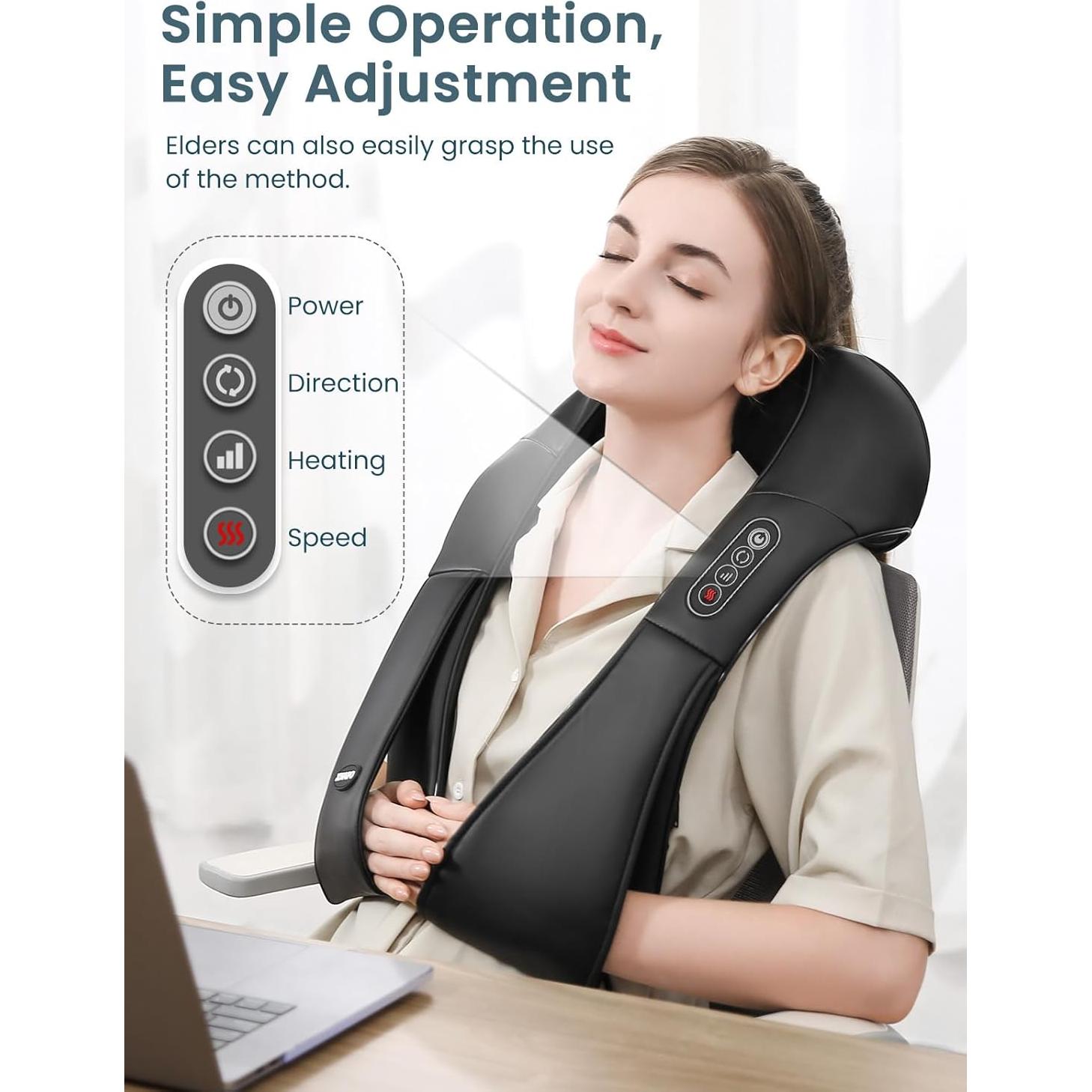 Masajeador de Cuello y Espalda Careboda Shiatsu con Calor 3D