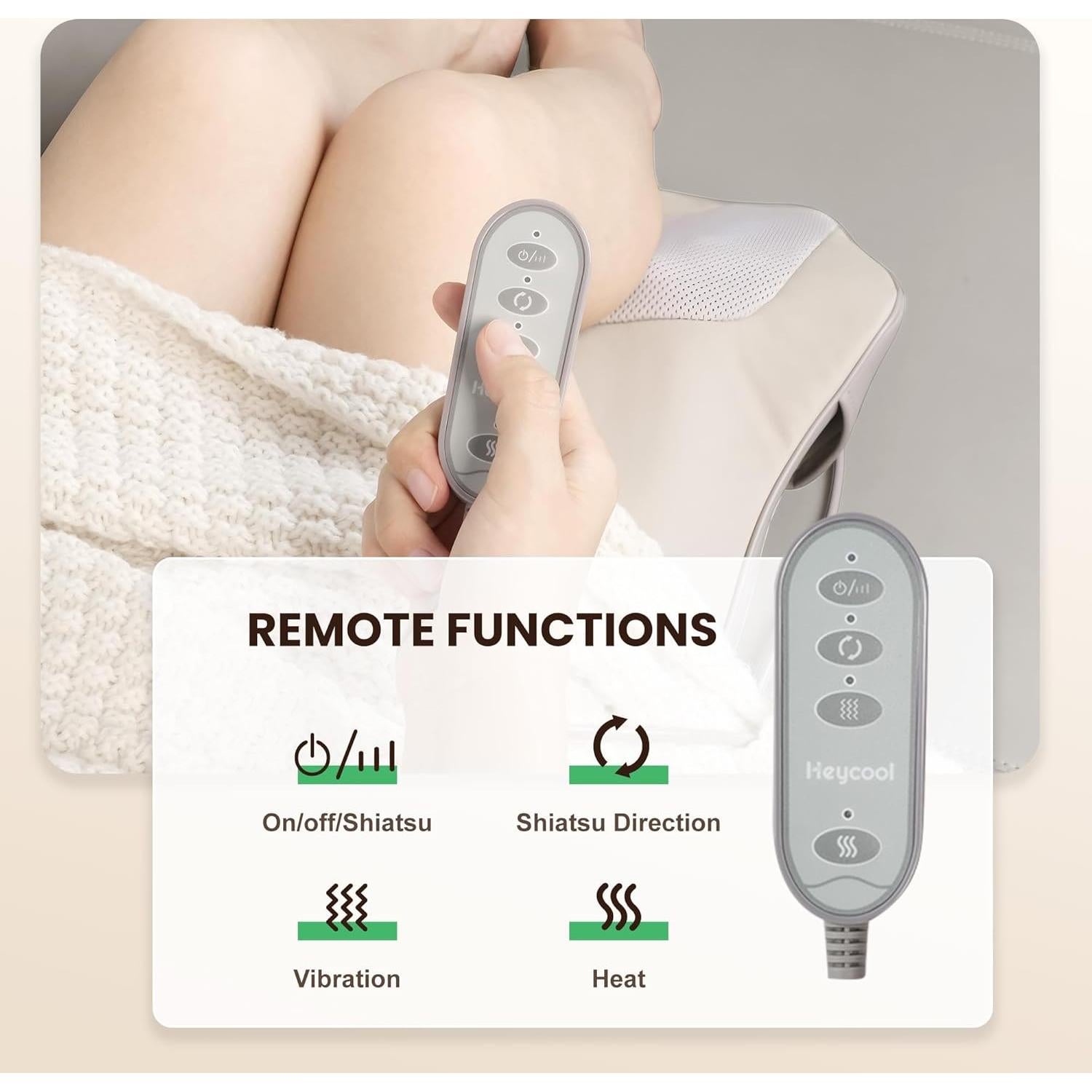 Masajeador de Espalda Shiatsu Heycool HY-1B8 con Calor 3D