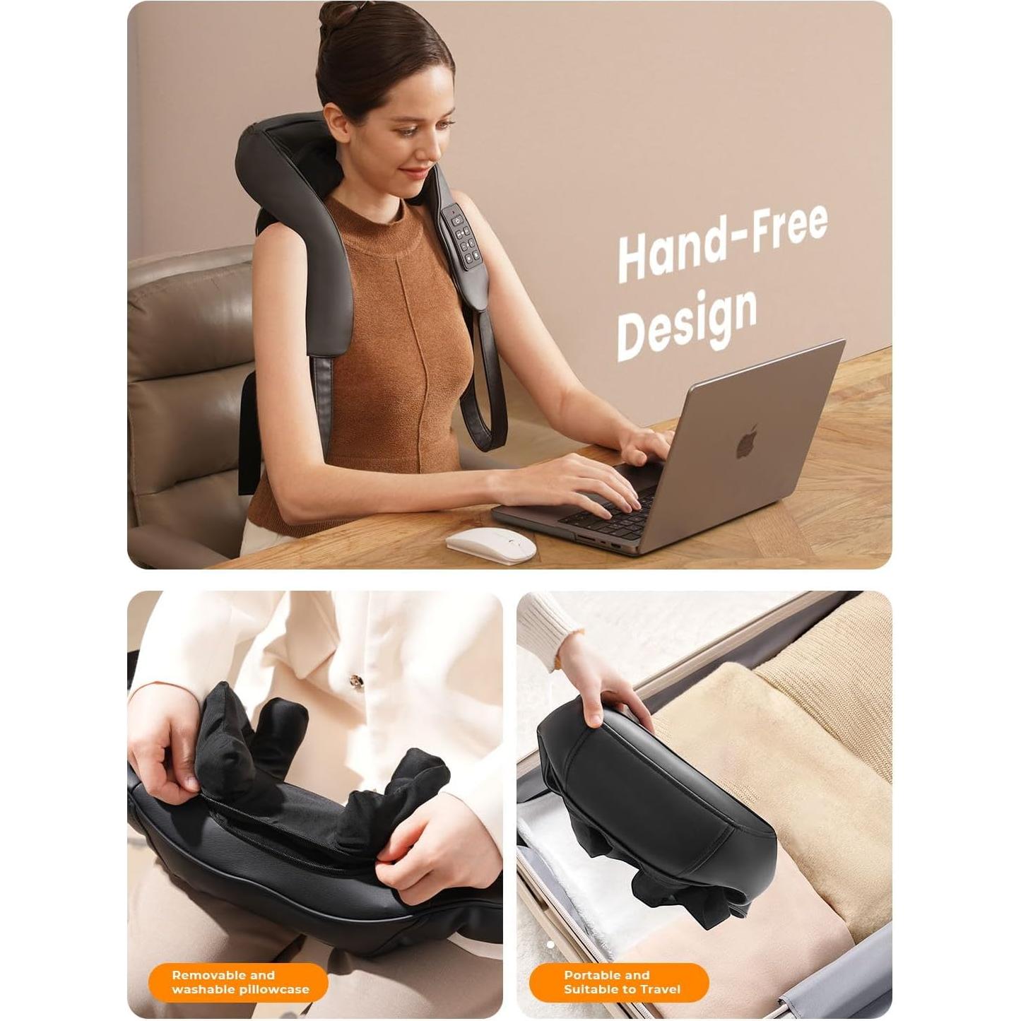 Masajeador de Cuello y Espalda Inalámbrico MASGRE 6D con Calor