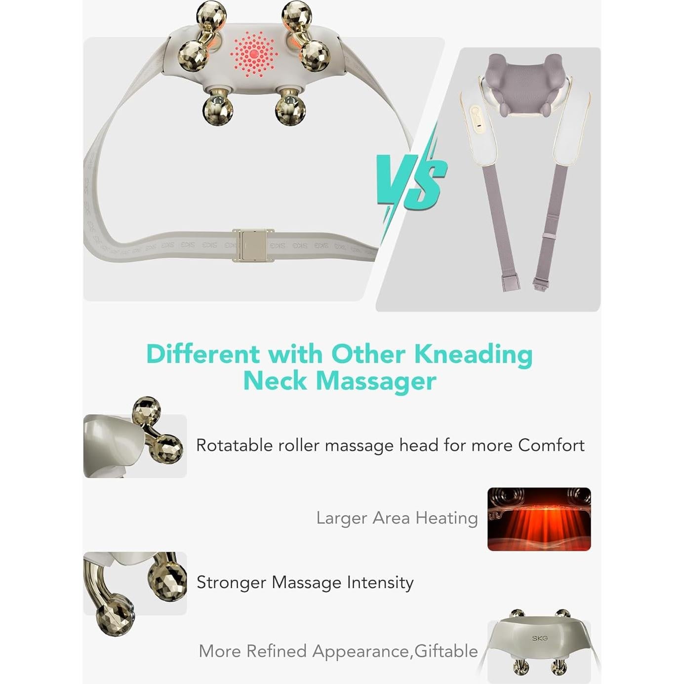 Masajeador de Cuello SKG H7 Ultra E con Calor y Alivio del Dolor