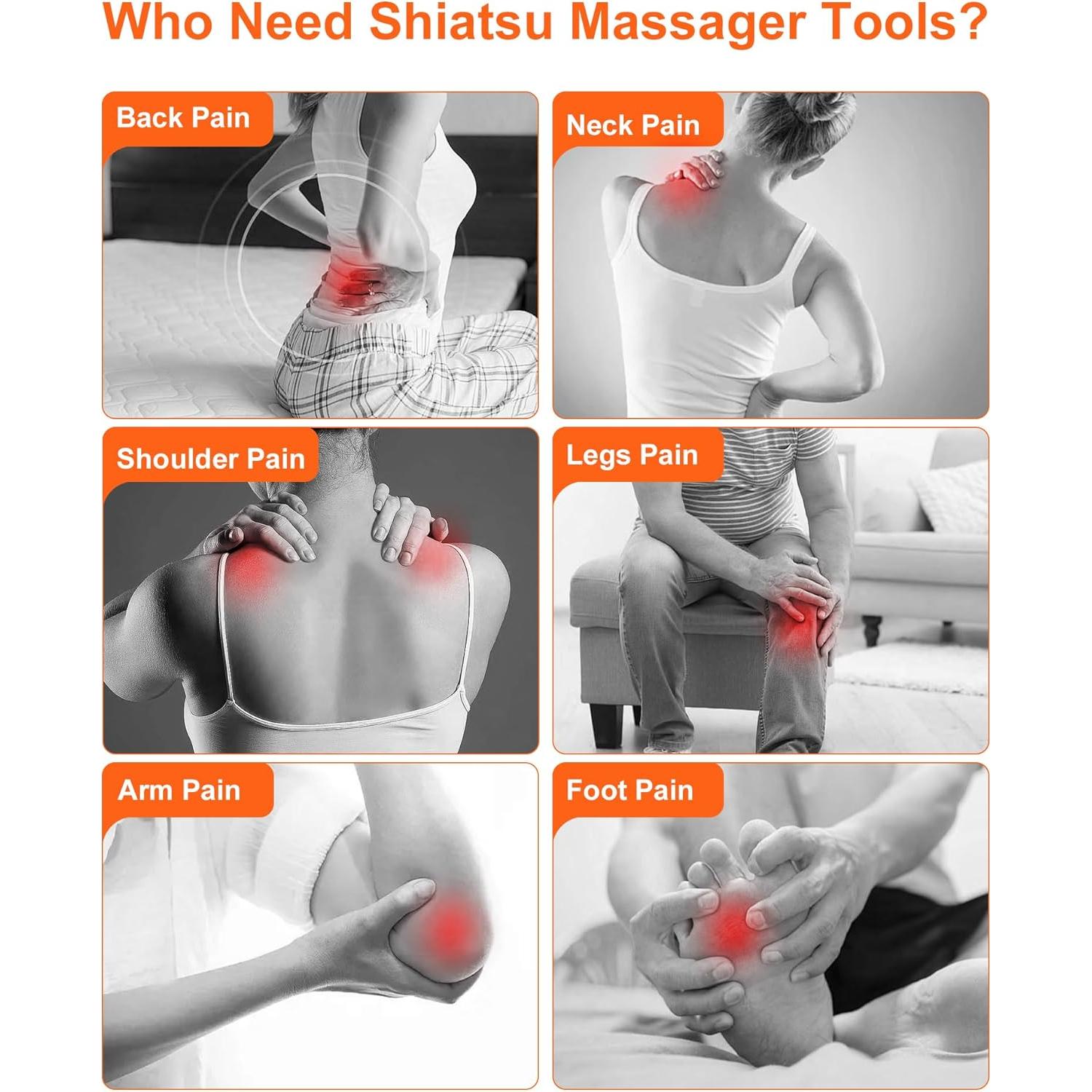 Masajeador Eléctrico de Cuello y Espalda Shiatsu Ceamorfco con Calor