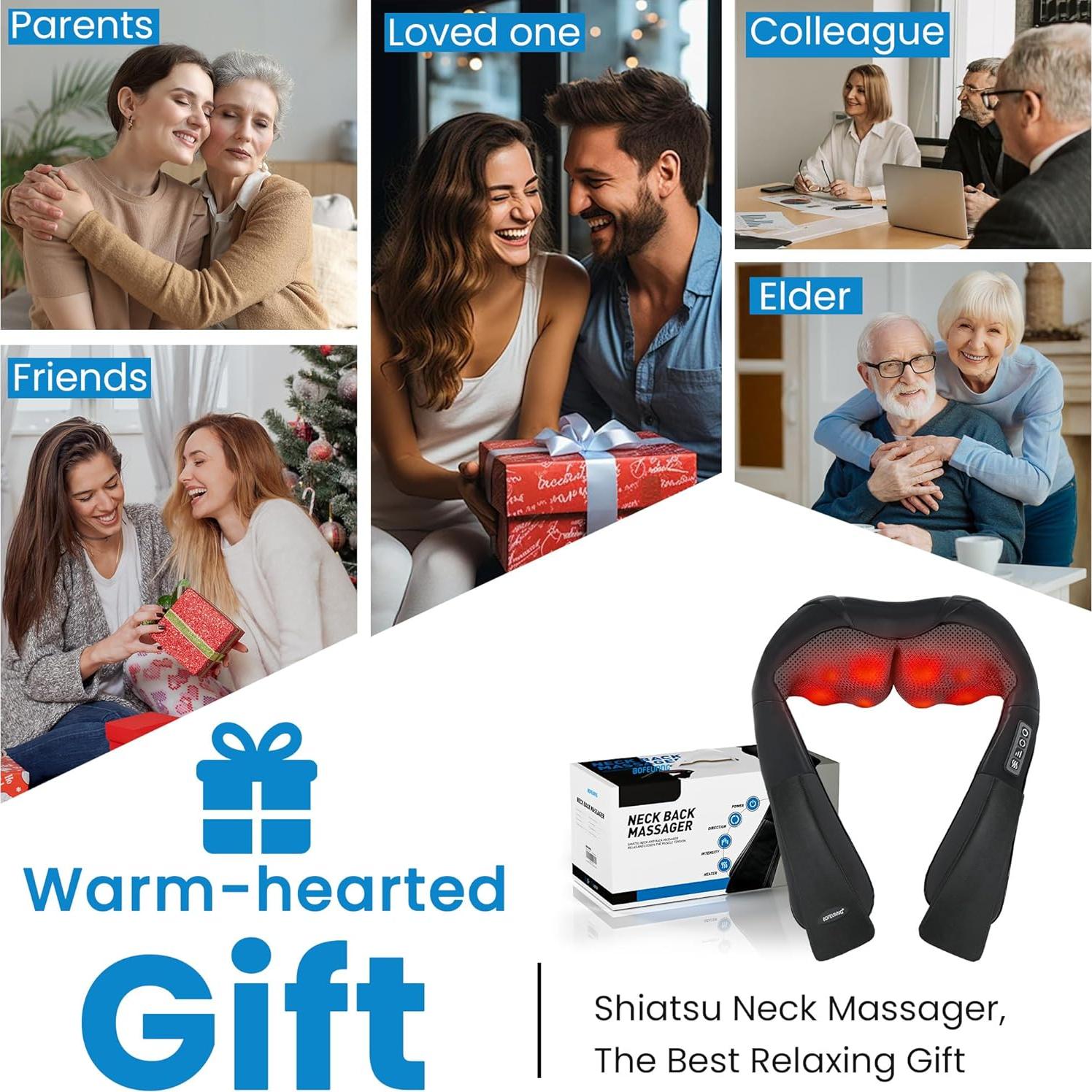 Masajeador de Cuello y Espalda Shiatsu BOFEUNNG con Calor