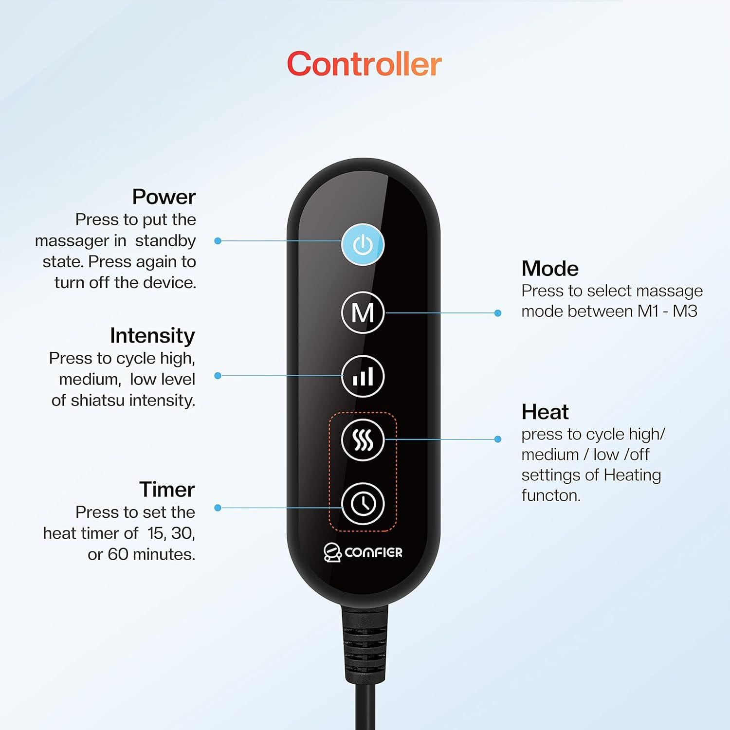 Masajeador de Pies Comfier CF-5202S con Calor 2 en 1