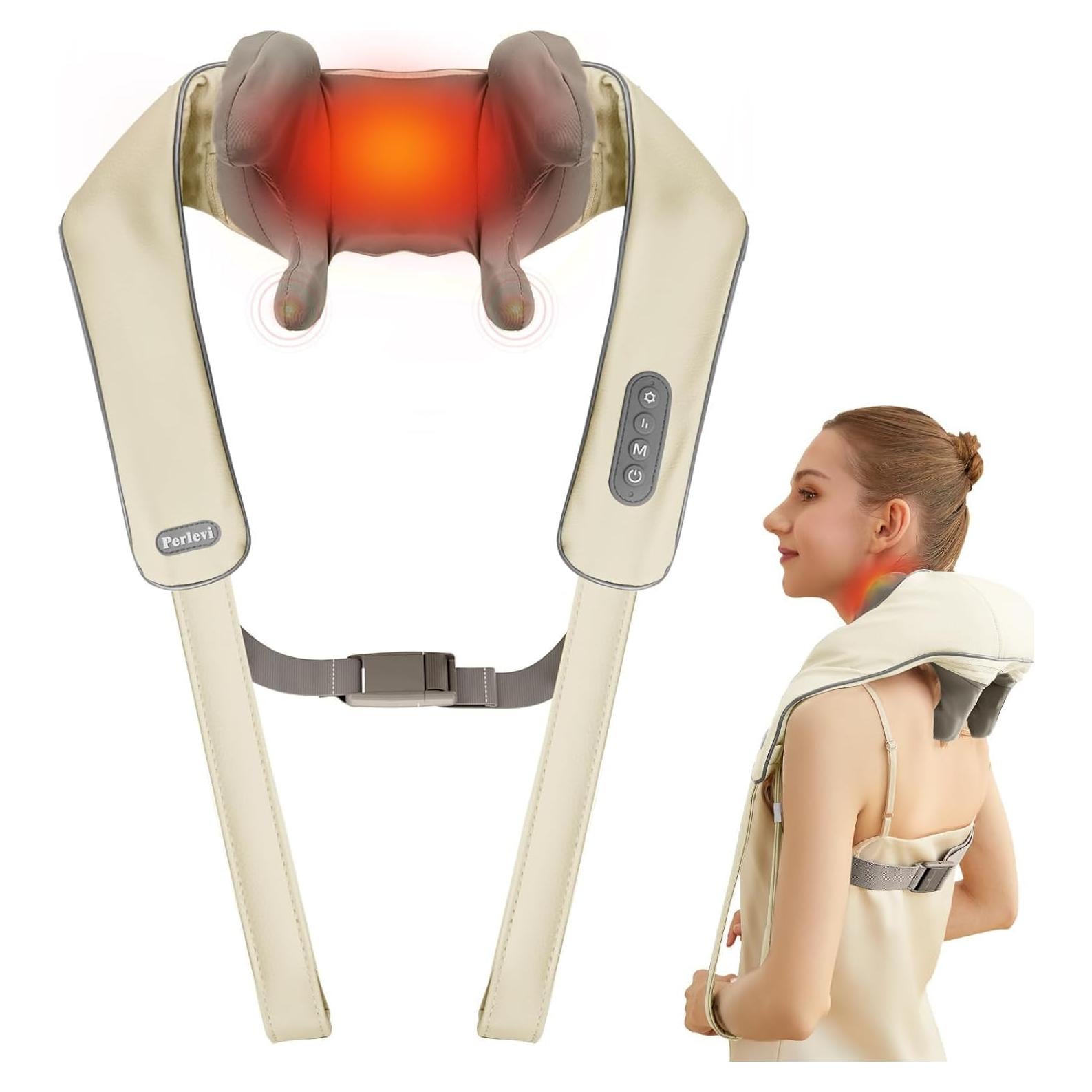 Masajeador de Cuello Inalámbrico Perlevi N27B con Calor 6D