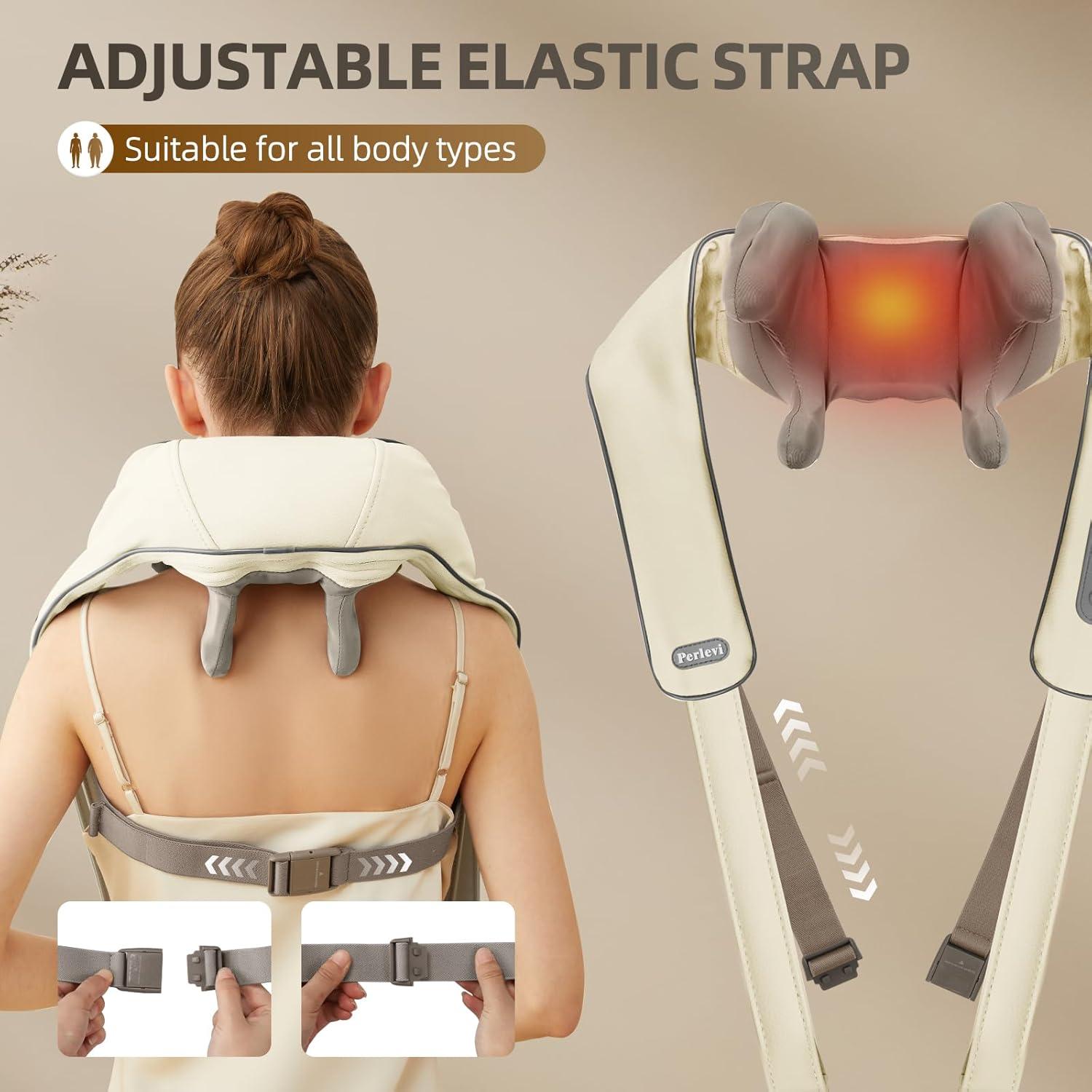 Masajeador de Cuello Inalámbrico Perlevi N27B con Calor 6D