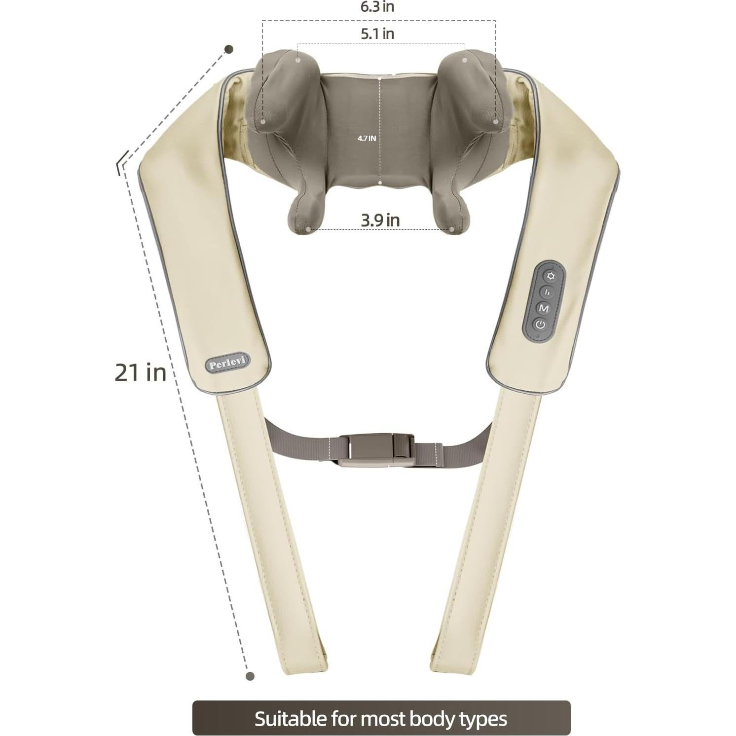 Masajeador de Cuello Inalámbrico Perlevi N27B con Calor 6D