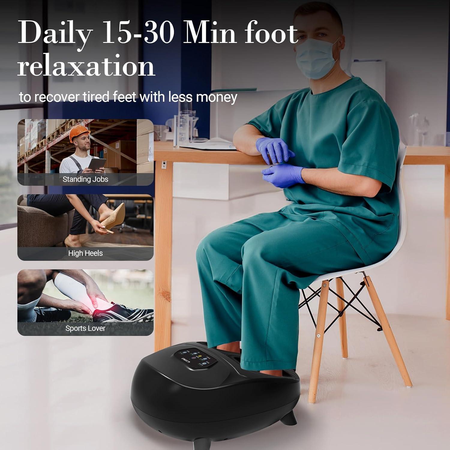 Masajeador de pies CuPiLo con calor y control remoto, 3 niveles