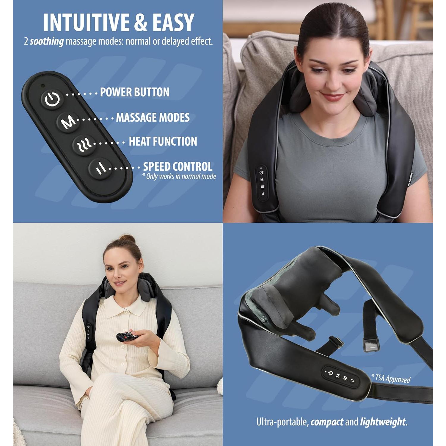 Masajeador Inalámbrico Zyllion ZMA-36 para Cuello y Hombros