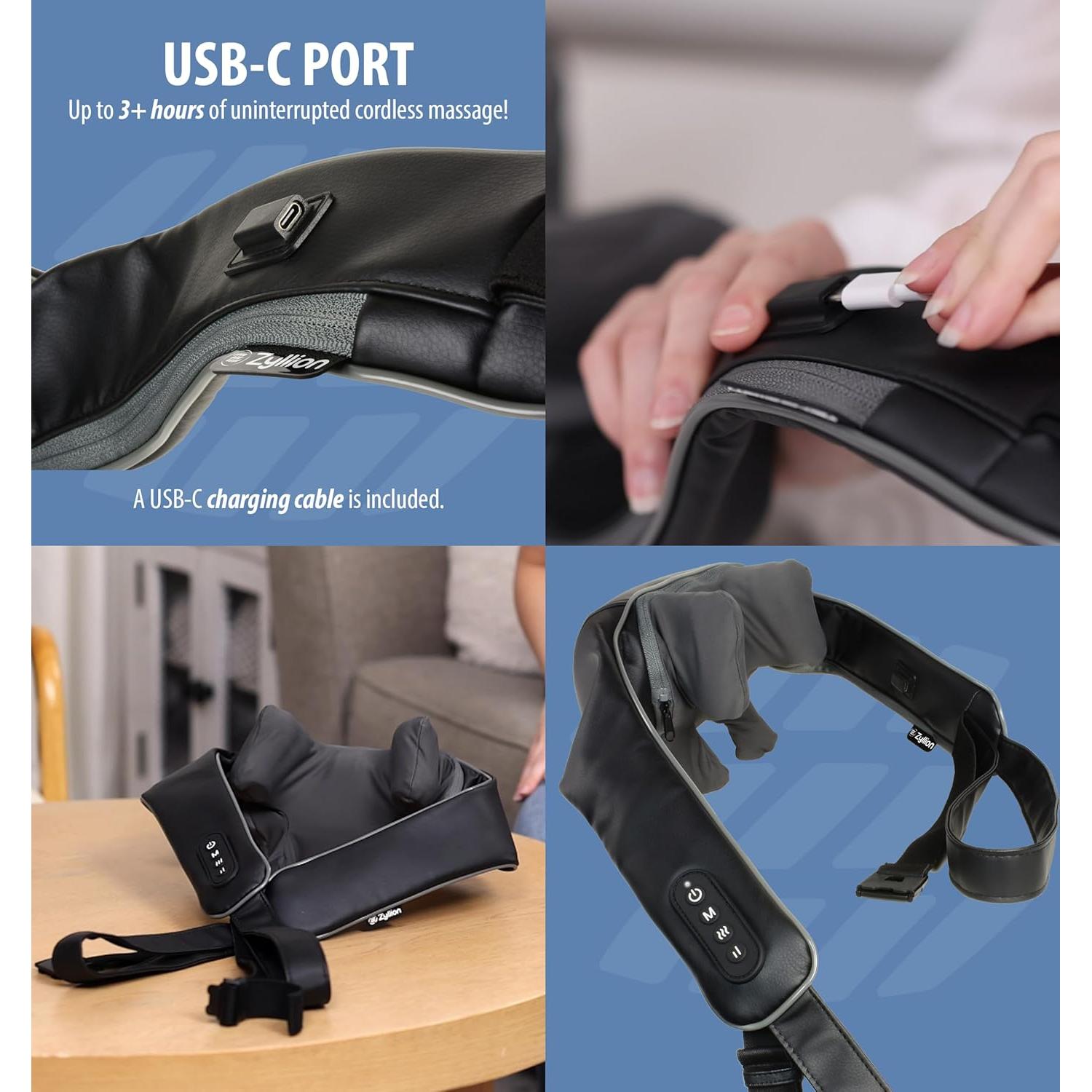 Masajeador Inalámbrico Zyllion ZMA-36 para Cuello y Hombros