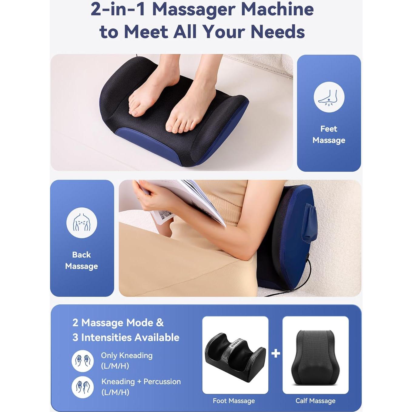 Masajeador de Pies Shiatsu KINGJOY FK6 con Calor y Amasado