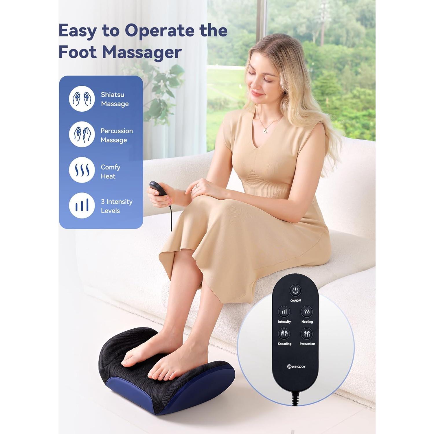 Masajeador de Pies Shiatsu KINGJOY FK6 con Calor y Amasado
