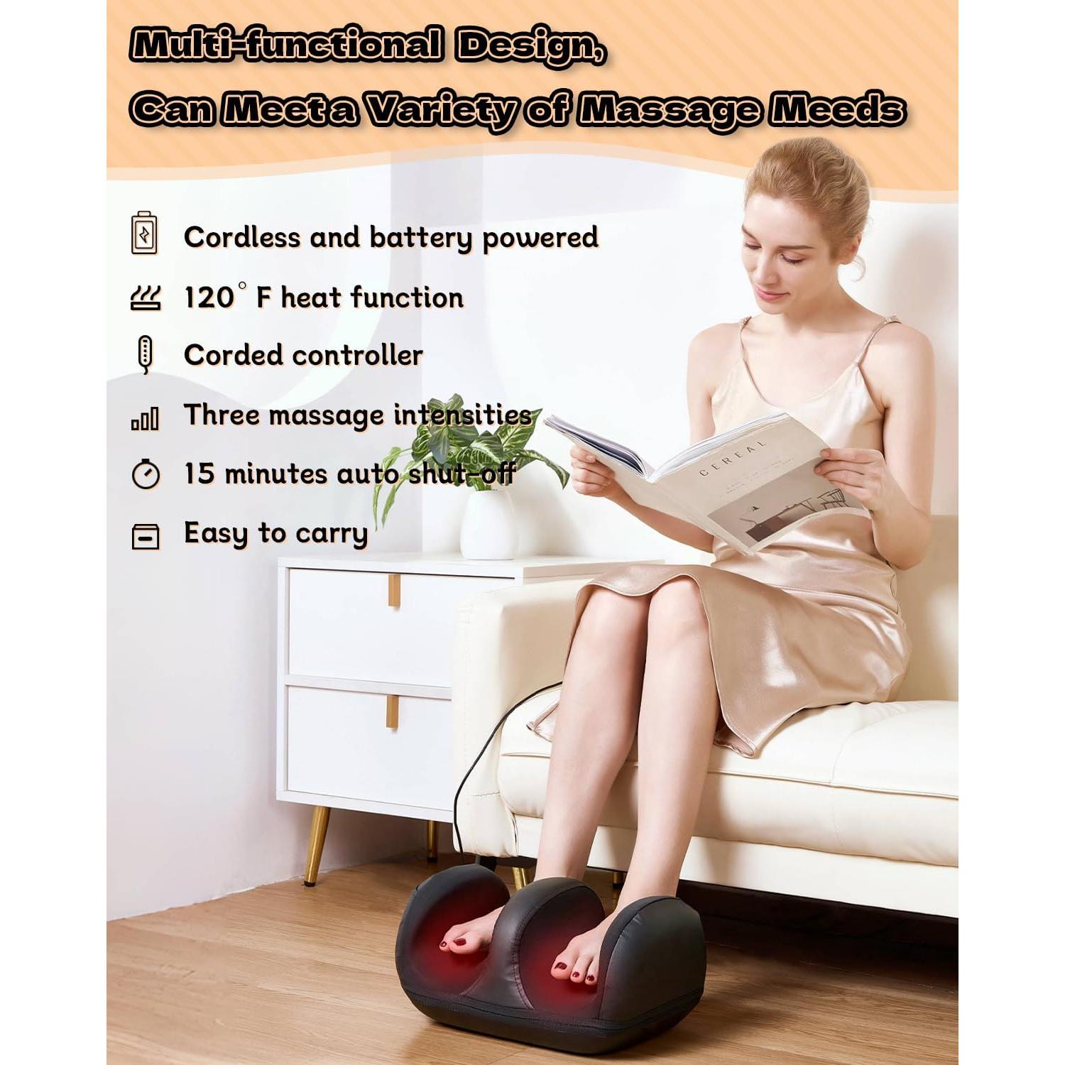 Masajeador de pies Shiatsu LINGTENG recargable con calor