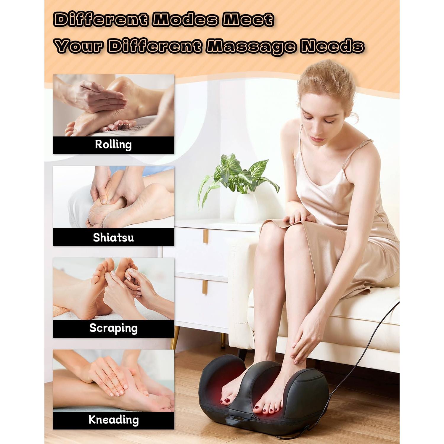 Masajeador de pies Shiatsu LINGTENG recargable con calor