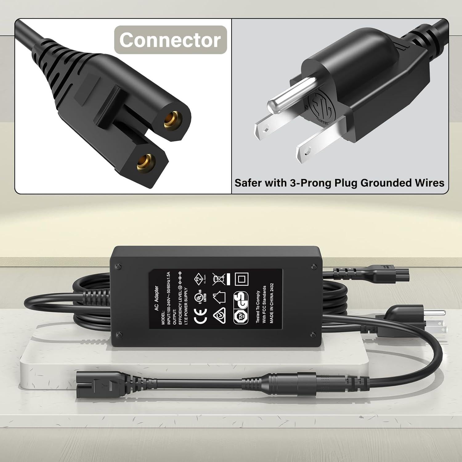 24V Foot Massager Charger Fit for Cloud Massage Shiatsu Foot Massage Machine 9486098094, Power Cord AC Adapter for Cloud Massage Feet Massager Deep Kneading with Heat Therapy XH2400-2500 XH24002500