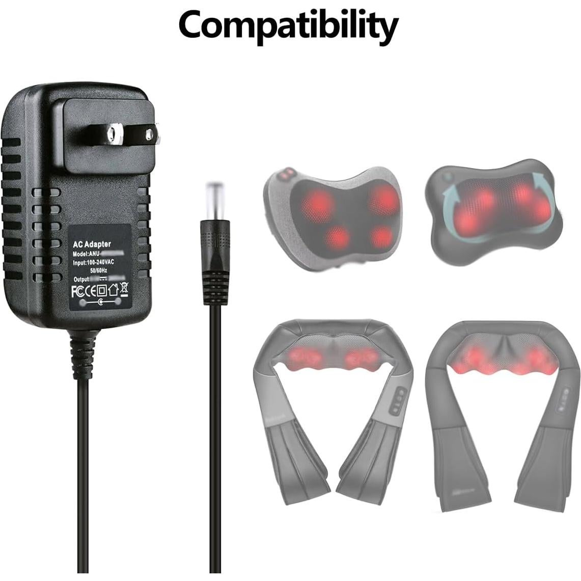 Cargador 12V para Masajeador de Cuello Shiatsu Zyllion