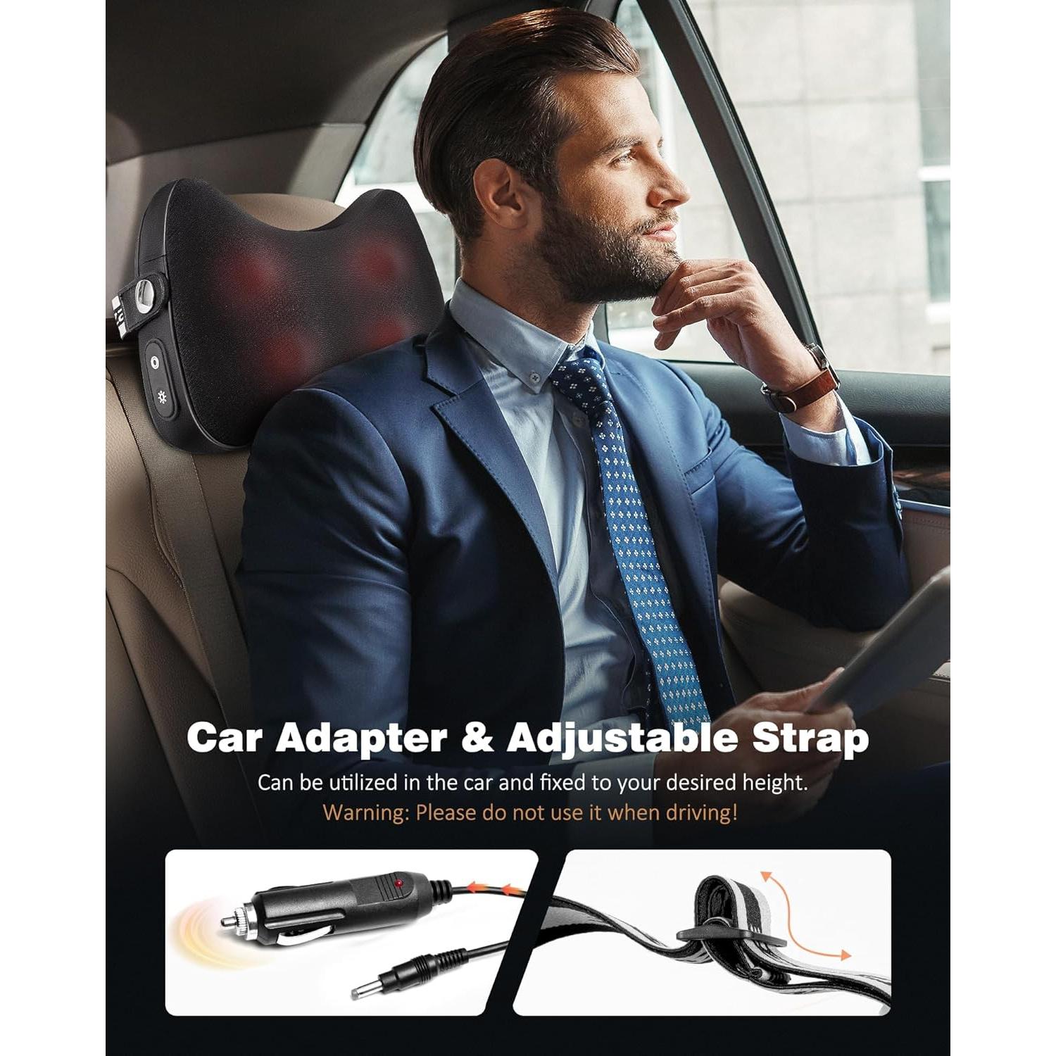 Masajeador de Espalda KNQZE con Calor 4D, Alivio Dolor Tejido Profundo