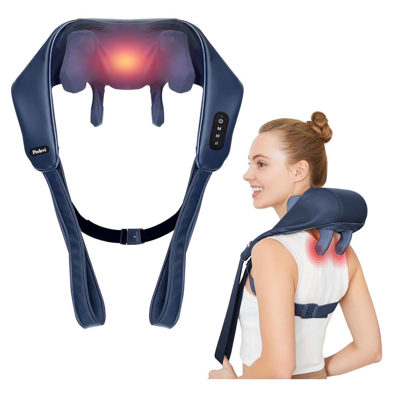 Masajeador de Cuello Inalámbrico Perlevi N27A con Calor 6D