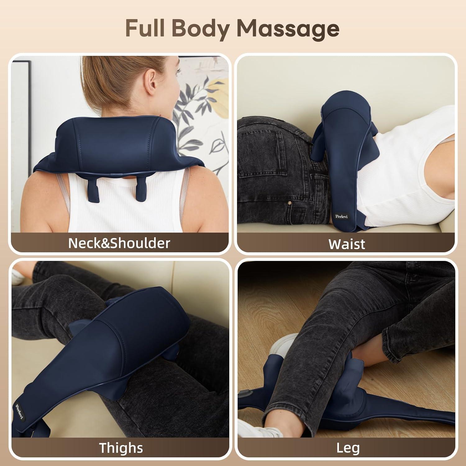 Masajeador de Cuello Inalámbrico Perlevi N27A con Calor 6D