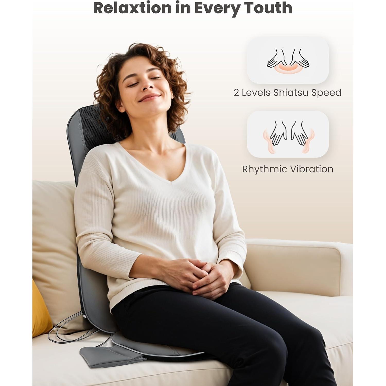 Masajeador Shiatsu COMFIER con Calor y 2 Velocidades - Espalda Completa