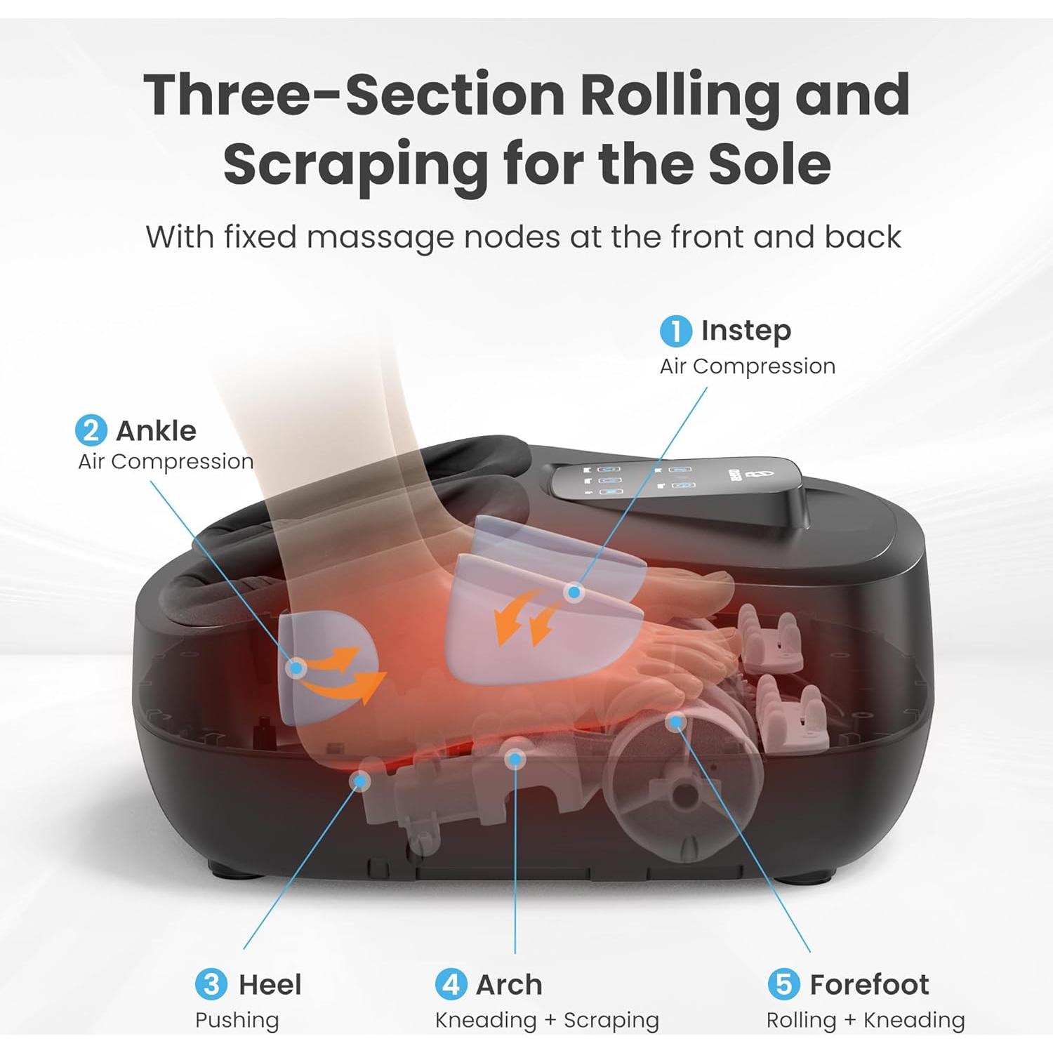 Masajeador de pies Shiatsu Comfier CF-5250N con calor y control remoto