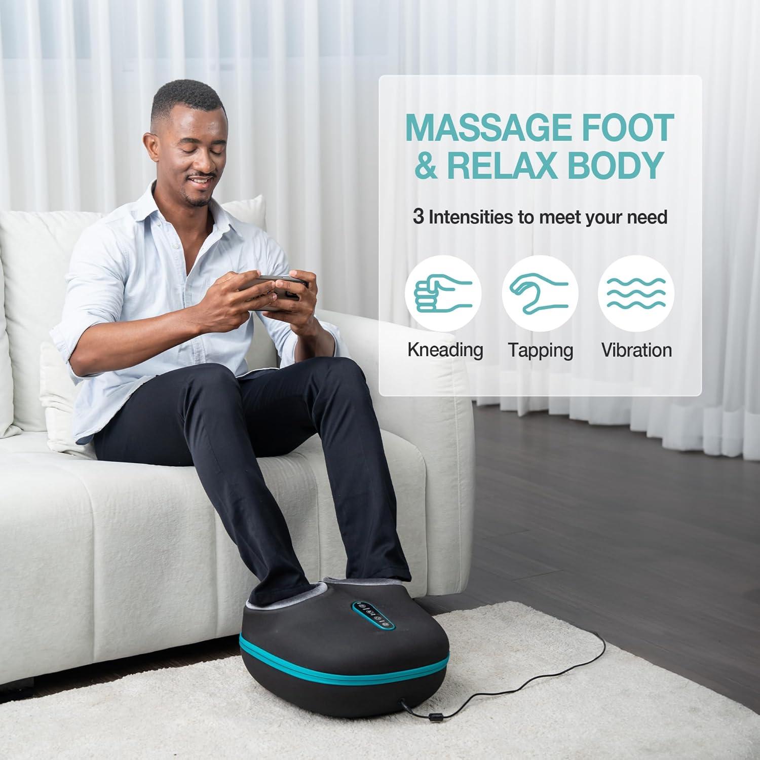 Masajeador de pies y espalda HUEIYEH 2 en 1 Shiatsu con calor