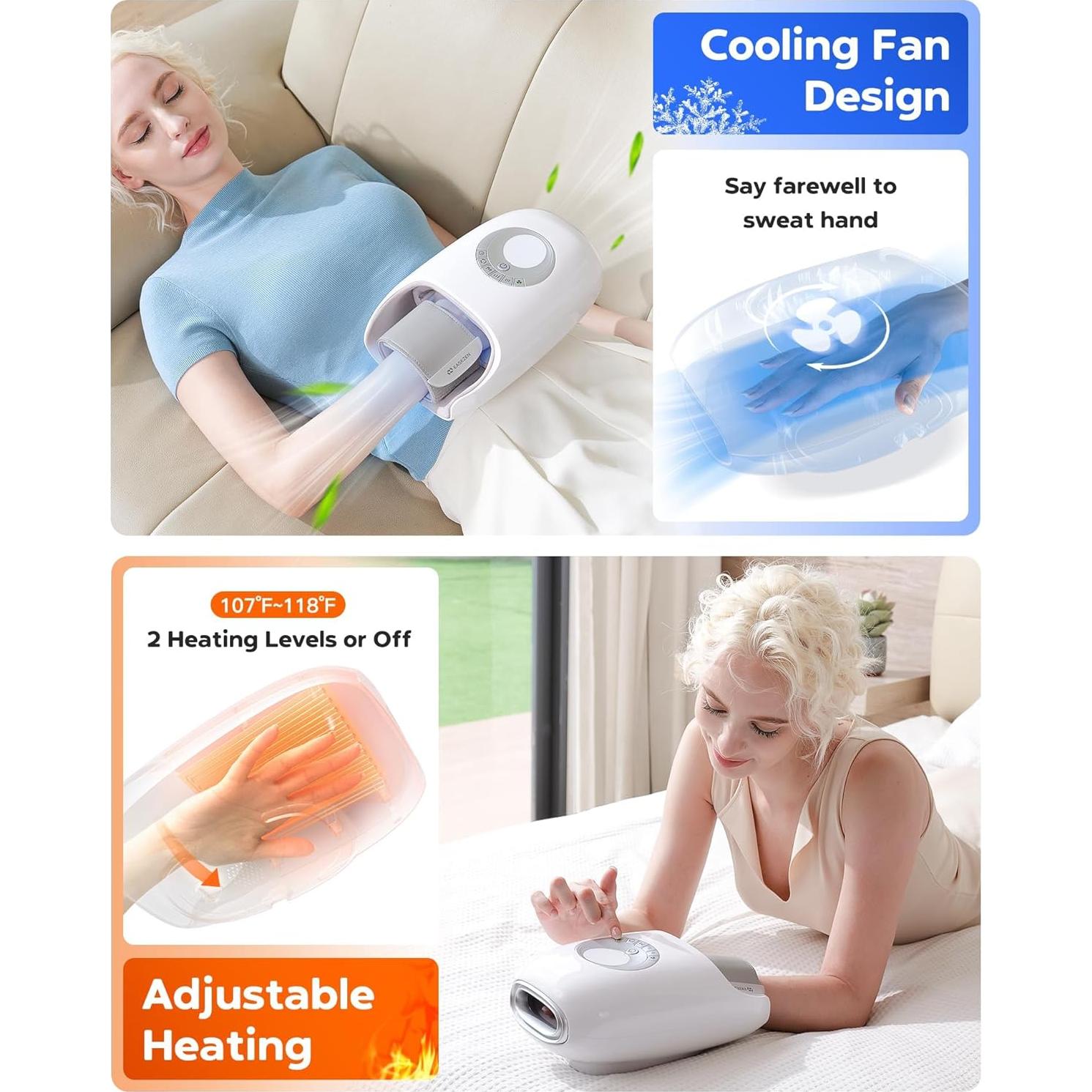 Masajeador de Manos EaseZen H7 con Calor y Compresión