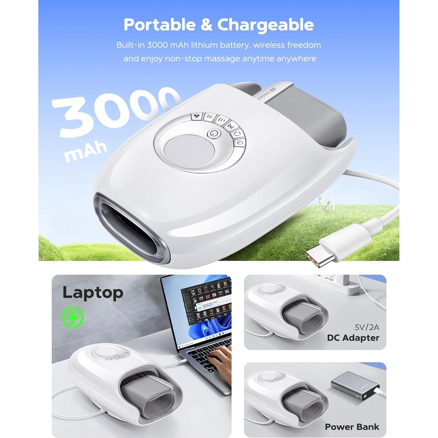 Masajeador de Manos EaseZen H7 con Calor y Compresión