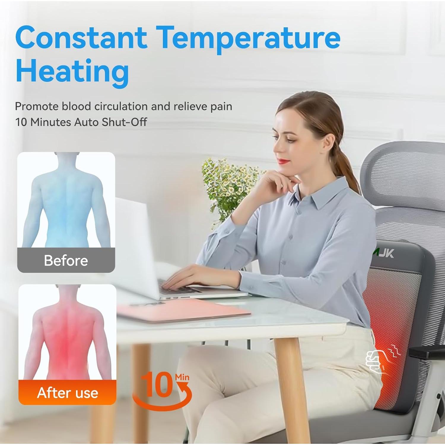 Masajeador de Espalda Shiatsu HMMSYLVA 3D Recargable Gris