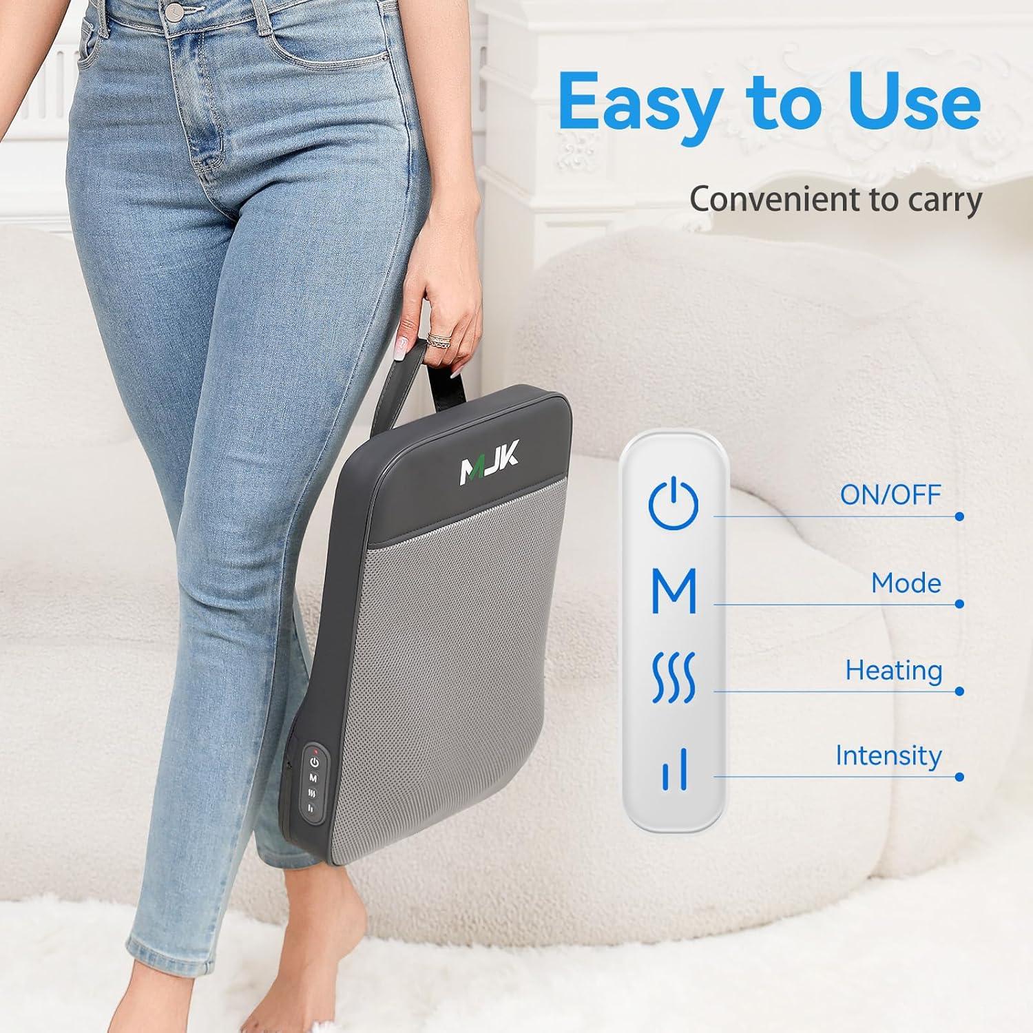 Masajeador de Espalda Shiatsu HMMSYLVA 3D Recargable Gris