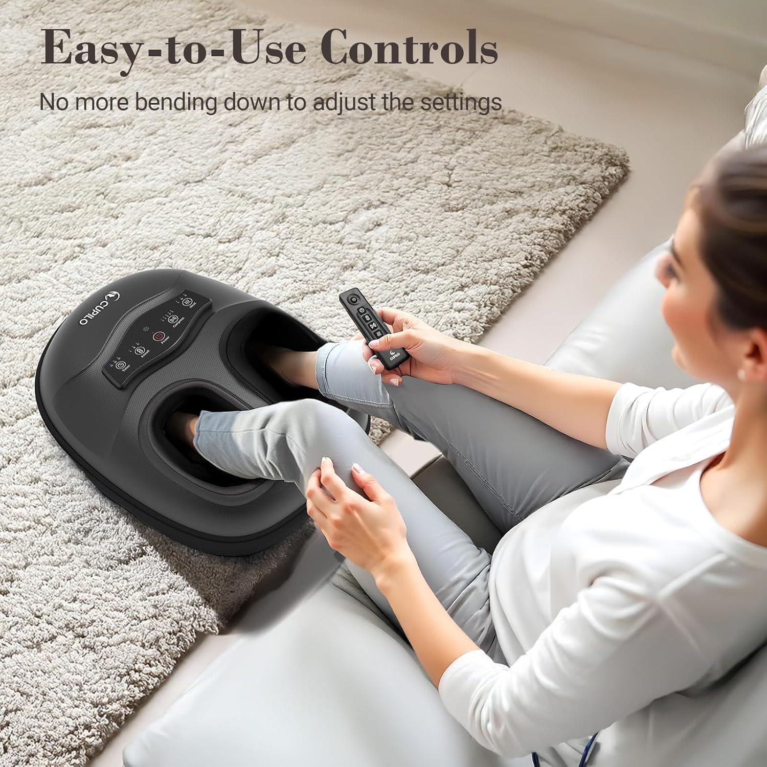 Masajeador de pies CuPiLo Shiatsu con calor y control remoto
