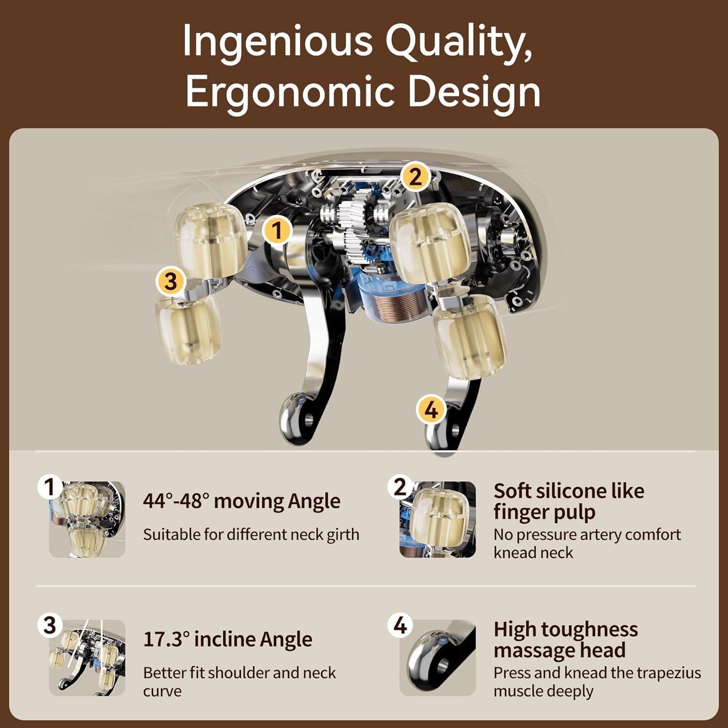 Masajeador Shiatsu KOSTAK para Cuello y Hombros con Calor