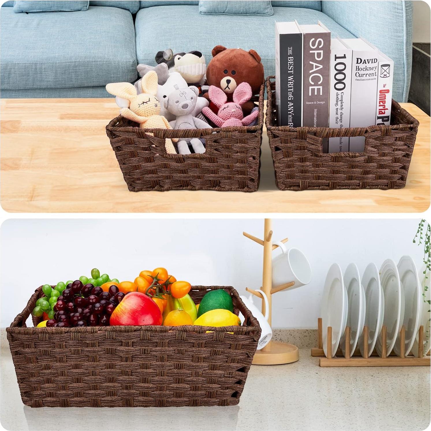 Cesta de Almacenamiento Grande Onlytak - Juego de 2, Marrón