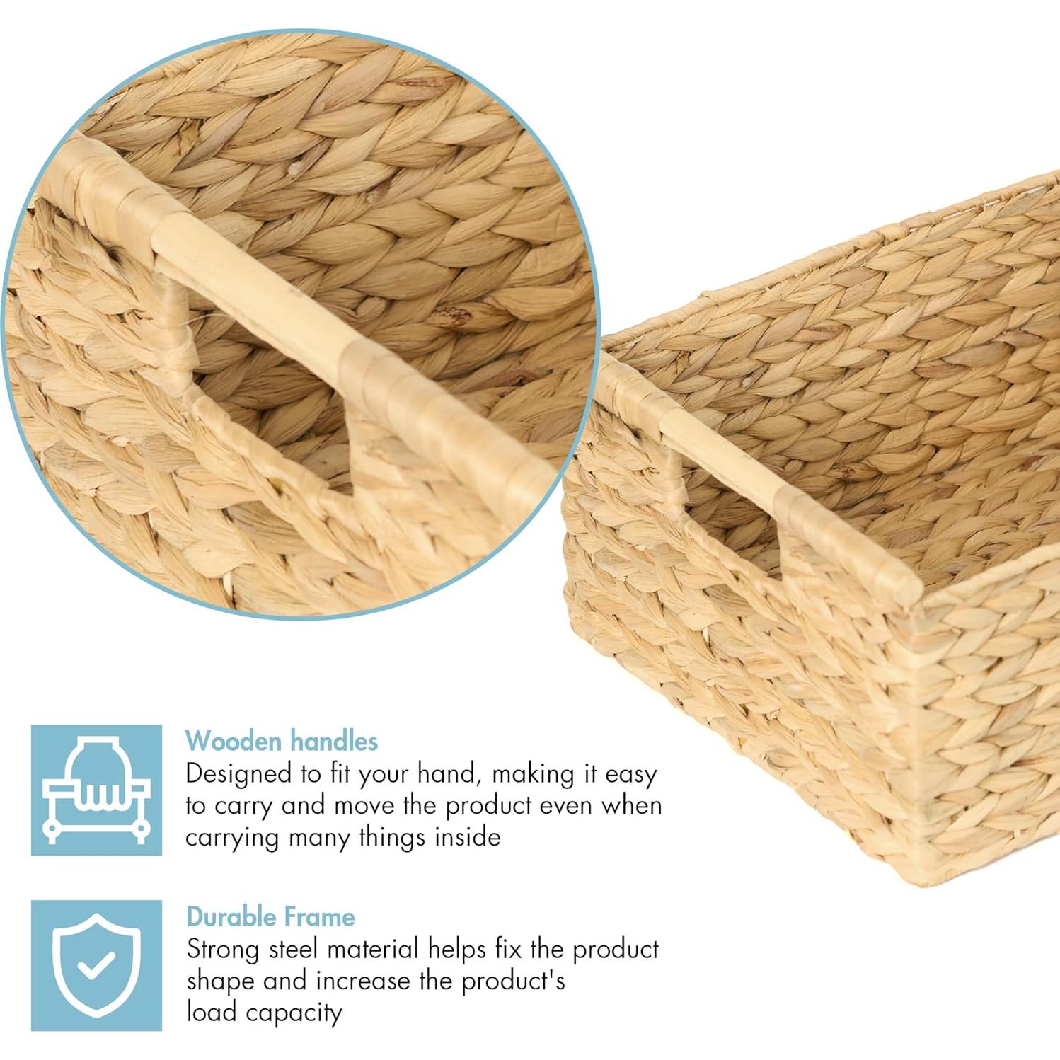 Cesta de Mimbre Extra Grande VATIMA 42x30.5x17.8 cm Ecológica