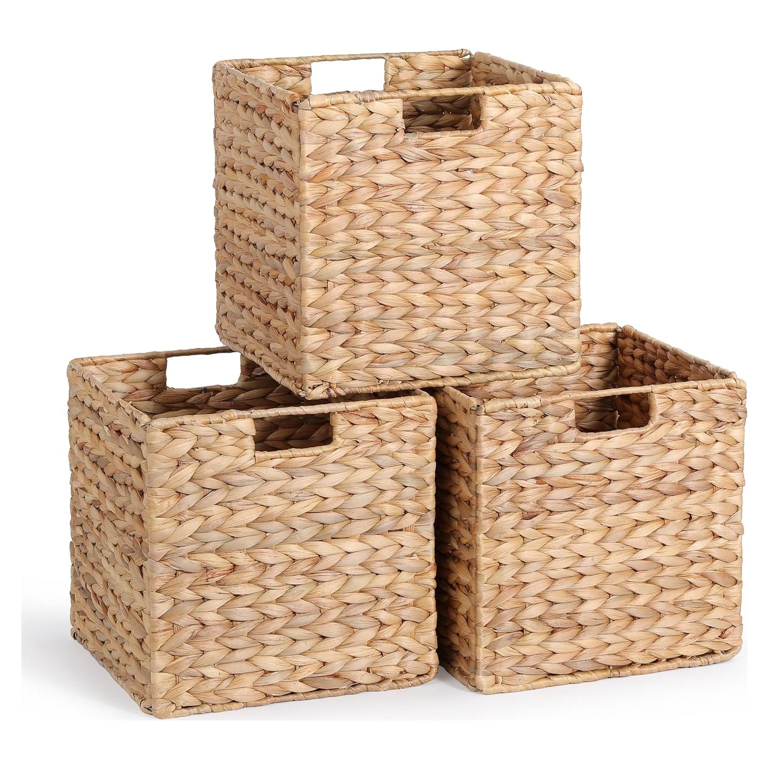 Cestas de Almacenamiento DINGTAI de Jacinto de Agua - Juego de 3